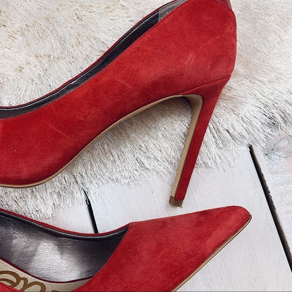 Sam Edelman | Red Suede Dea Heel 👠 - Picture 6 of 8